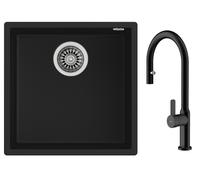 Set lavello Tegranit Teka Square 115230025, rubinetto da cucina Teka Oval 116020015