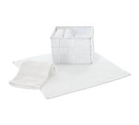 Set Lavette Bagno con Cestino Dallas Asciugamani Ospiti, Lavette Spugna Cotone per Viso Bidet, Bambini - Bianco