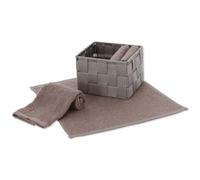 Set Lavette Bagno con Cestino Dallas Asciugamani Ospiti, Lavette Spugna Cotone per Viso Bidet, Bambini - Marron