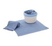 Set Lavette Bagno con Cestino JORDA Asciugamani Ospiti, Lavette Spugna Cotone per Viso Bidet, Bambini - Bluette