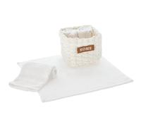 Set Lavette Bagno con Cestino Memphis Asciugamani Ospiti, Lavette Spugna Cotone per Viso Bidet, Bambini - Bianco
