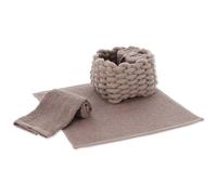 Set Lavette Bagno con Cestino TALLIN Asciugamani Ospiti, Lavette Spugna Cotone per Viso Bidet, Bambini - Marron
