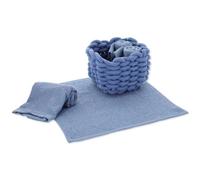 Set Lavette Bagno con Cestino TALLIN Asciugamani Ospiti, Lavette Spugna Cotone per Viso Bidet, Bambini - Bluette
