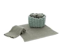 Set Lavette Bagno con Cestino TALLIN Asciugamani Ospiti, Lavette Spugna Cotone per Viso Bidet, Bambini - Verde