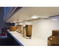 SET LED 5 Faretti Cucina Lampada Sottopensile ECO-Pad F Alluminio + Trasforma...