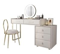 Set LED con specchio regolabile da 105 cm, perfetto per la toelettatura e la toelettatura, include sgabello, ideale per glamour e cura della persona
