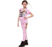 Set Leggings Top Corto Maniche Corte Con Stampa Made You Look Rosa Baby