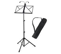 Leggio Musicale Treppiedi Spartiti Regolabile Pieghevole Set Lampada LED e Borsa