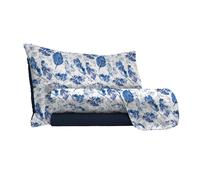 Set Lenzuola 1 Piazza e Mezzo con Stampa Sopra Sotto e Federe Foglie