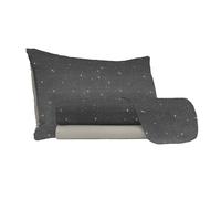 Set Lenzuola 1 Piazza e Mezzo con Stampa Sopra Sotto e Federe Stars Grigio