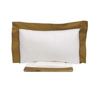 Set Lenzuola 1 Piazza e Mezzo Sopra Sotto e Federe Bordi in Raso Garrini Eveline Avorio/Ocra