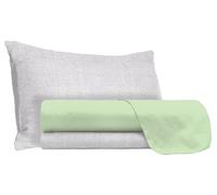 Set Lenzuola 1 Piazza e Mezzo Sopra Sotto e Federe in Cotone Pistacchio