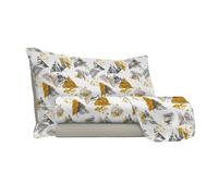 Set Lenzuola 1 Piazza e Mezzo Sopra Sotto e Federe in Microfibra Urban Giallo