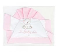 Set Lenzuola Andy & Helen per Lettino Ricamato D08 3 pz Rosa