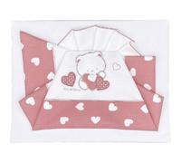 Set Lenzuola Andy & Helen per Lettino Ricamato D70 3 pz Rosa