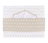 Set Lenzuola Andy & Helen per Maxi Culla Ricamato F1 Stelle Beige