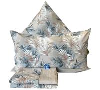Set Lenzuola Completo Matrimoniale Linea Fantasy di Cotone 100% Morbidissime Eleganti (Felce Beige)