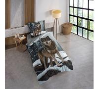 Set Lenzuola Con Wolf 135 X 200 CM, 100% Cotone