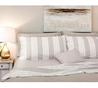 Set Lenzuola Cotone Singolo Sopra Sotto con Angoli e Federe Cober Striped Ecru