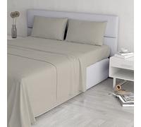 Set Lenzuola Elegant, lavorato in Italia - Completo Letto, Lenzuolo Sotto con Angoli, Telo Sopra 240x270cm e Federe con Patella Interna, Grigio Chiaro, Matrimoniale