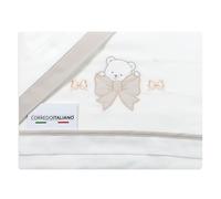 Set lenzuola in flanella per lettino - Orsetto e Fiocco - Mio Piccolo FLL319