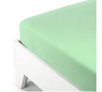 Caleffi Lenzuolo sotto con Angoli Tinta Unita Flanella Singolo Verde Chiaro in Flanella - 53282