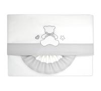 Set Lenzuola Lettino Neonato Cotone Culle Morbido Bambino Coprimaterasso Carrozzina Universali Traspirante Sonno Copripiumino Federe Copriletto (CARROZZINA, Serie “Tato” Grigio)