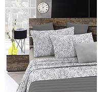 Set Lenzuola Letto Fantasy, Made in Italy- Completo Letto in Morbida Microfibra, Lenzuolo Sotto con Angoli, Telo Sopra 150x270 e Federa con Patella Interna, Singolo, Ornato Grigio