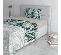 Set Lenzuola Letto Fashion, Made in Italy- Completo Letto in Morbida Microfibra, Lenzuolo Sotto con Angoli, Telo Sopra 150x270 e Federa con Patella Interna, Singolo, Tropical