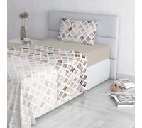 Set Lenzuola Letto Fashion, Made in Italy- Completo Letto in Morbida Microfibra, Lenzuolo Sotto con Angoli, Telo Sopra 150x270 e Federa con Patella Interna, Singolo, Florence