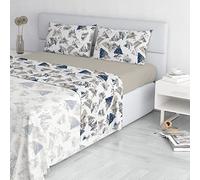 Italian Bed Linen FASHION Completo Letto made in italy, microfibra, Urban Blu, Matrimoniale