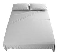 Set Lenzuola Letto Matrimoniale 160x190 cm 4pz Set Completo Lenzuolo Letto Piatto, Coprimaterasso con Angoli e Federe 50x80 in Morbida Microfibra Spazzolata Anti-Acaro Lavabile in Lavatrice