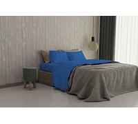 MB HOME ITALY Set Lenzuola Letto Matrimoniale Cotone Max Color, lavorato in Italia - Completo Letto, Lenzuolo Sotto con Angoli, Telo Sopra 240x300 cm e 2 Federe con Patella Interna, Royal