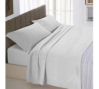 Set Lenzuola Letto Matrimoniale Cotone Max Color, lavorato in Italia - Completo Letto, Lenzuolo Sotto con Angoli, Telo Sopra 240x300 cm e 2 Federe con Patella Interna, Grigio Chiaro