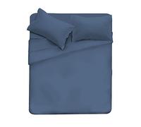 Set Lenzuola Letto Matrimoniale Cotone Max Color, Lavorato in Italia - Completo Letto, Lenzuolo sotto con Angoli, Telo sopra 240x300 cm e 2 Federe con Patella Interna, Avio