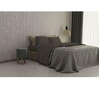 Completo letto Max Color, 100% Cotone, Marrone, Matrimoniale