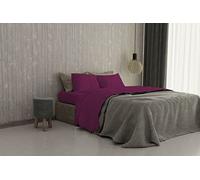 Set Lenzuola Letto Matrimoniale Cotone Max Color, lavorato in Italia - Completo Letto, Lenzuolo Sotto con Angoli, Telo Sopra 240x300 cm e 2 Federe con Patella Interna, Fucsia