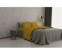 Completo letto Max Color, 100% Cotone, Senape, Matrimoniale