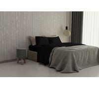 Completo letto Max Color, 100% Cotone, Nero, Matrimoniale