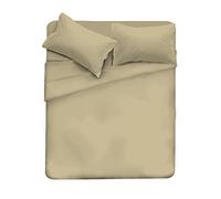 Set Lenzuola Letto Matrimoniale Cotone Max Color, lavorato in Italia - Completo Letto, Lenzuolo Sotto con Angoli, Telo Sopra 240x300 cm e 2 Federe con Patella Interna, Tortora