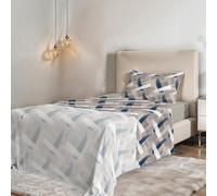 Set Lenzuola Letto Singolo, Made in Italy, Microfibra - Completo Letto, Lenzuolo sotto con angoli 90x200, Lenzuolo Sopra e Federa, Pennellate