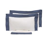 Set Lenzuola Matrimoniale Francese Sopra Sotto e Federe Bordi in Raso Garrini Eveline Avorio/Crepaccio