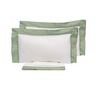 Set Lenzuola Matrimoniale Sopra Sotto e Federe Bordi in Raso Garrini Eveline Avorio/Ruppia