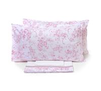 Set Lenzuola Matrimoniale Sopra Sotto e Federe in Percalle di Cotone Garrini Samantha Rosa