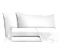 Set Lenzuola Matrimoniale Sopra Sotto e Federe Tinta Unita Bianco