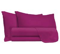 Set Lenzuola Matrimoniale Sopra Sotto e Federe Tinta Unita Fucsia