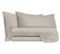 Set Lenzuola Matrimoniale Sopra Sotto e Federe Tinta Unita Grigio