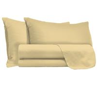 Set Lenzuola Matrimoniale Sopra Sotto e Federe Tinta Unita Panna