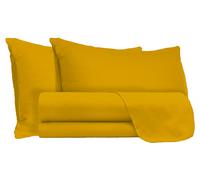 Set Lenzuola Matrimoniale Sopra Sotto e Federe Tinta Unita Senape