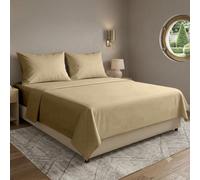 Set Lenzuola matrimoniali e Singole in Microfibra (Beige, Matrimoniale)